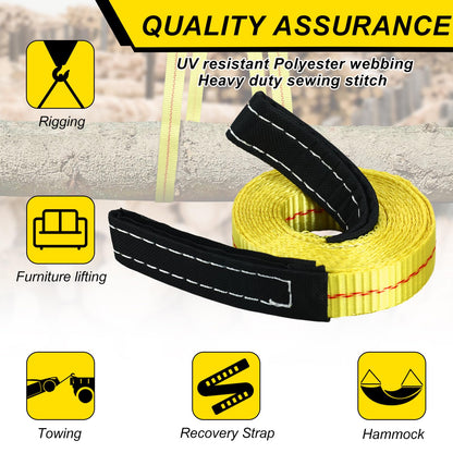 Shappy 2 Pcs 10' x 1" Lifting Sling Straps Heavy Duty Lifting Nylon Sling Web Slings Tree Saver Recovery Strap for Constructions, Steel, Trailer