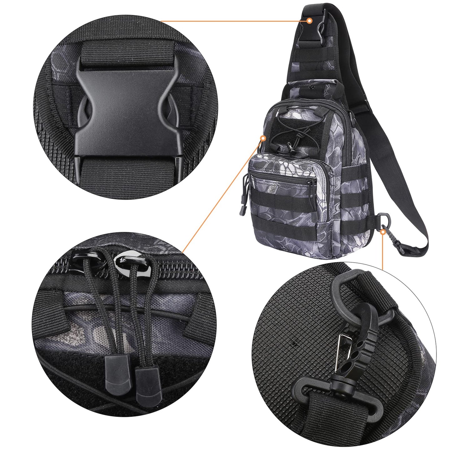 G4Free Outdoor Tactical Bag Backpack, Military Sport Bag Pack Sling Shoulder Backpack Tactical Pack for Every Day Carry