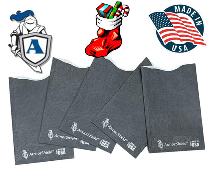 Semper Paratus Gear TYVEK RFID Blocking Credit Card Sleeves Protectors | 100% MADE IN USA - For Travel wallet, pocket or purse. Safeguard against identity theft (GRAY-5PACK)