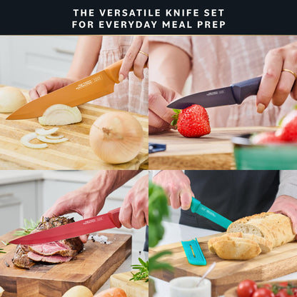 Home Hero Kitchen Knife Set with Sharpener - High Carbon Stainless Steel Knife Block Set with Ergonomic Handles (20 Pcs - Acrylic Black)