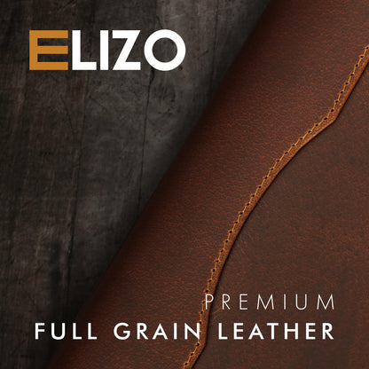 ELIZO Leather Portfolio Padfolio Leather Binder Folder for Men and Women Professional Business Portfolio Organizer Men and Women