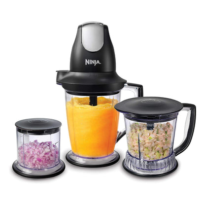 Ninja QB900B Master Prep Food Processor Blender with 48 oz Pitcher & 16 oz Chopping Bowl, Perfect for Frozen Blending & Chopping, 400 Watts, Dishwasher Safe, Countertop, Grey
