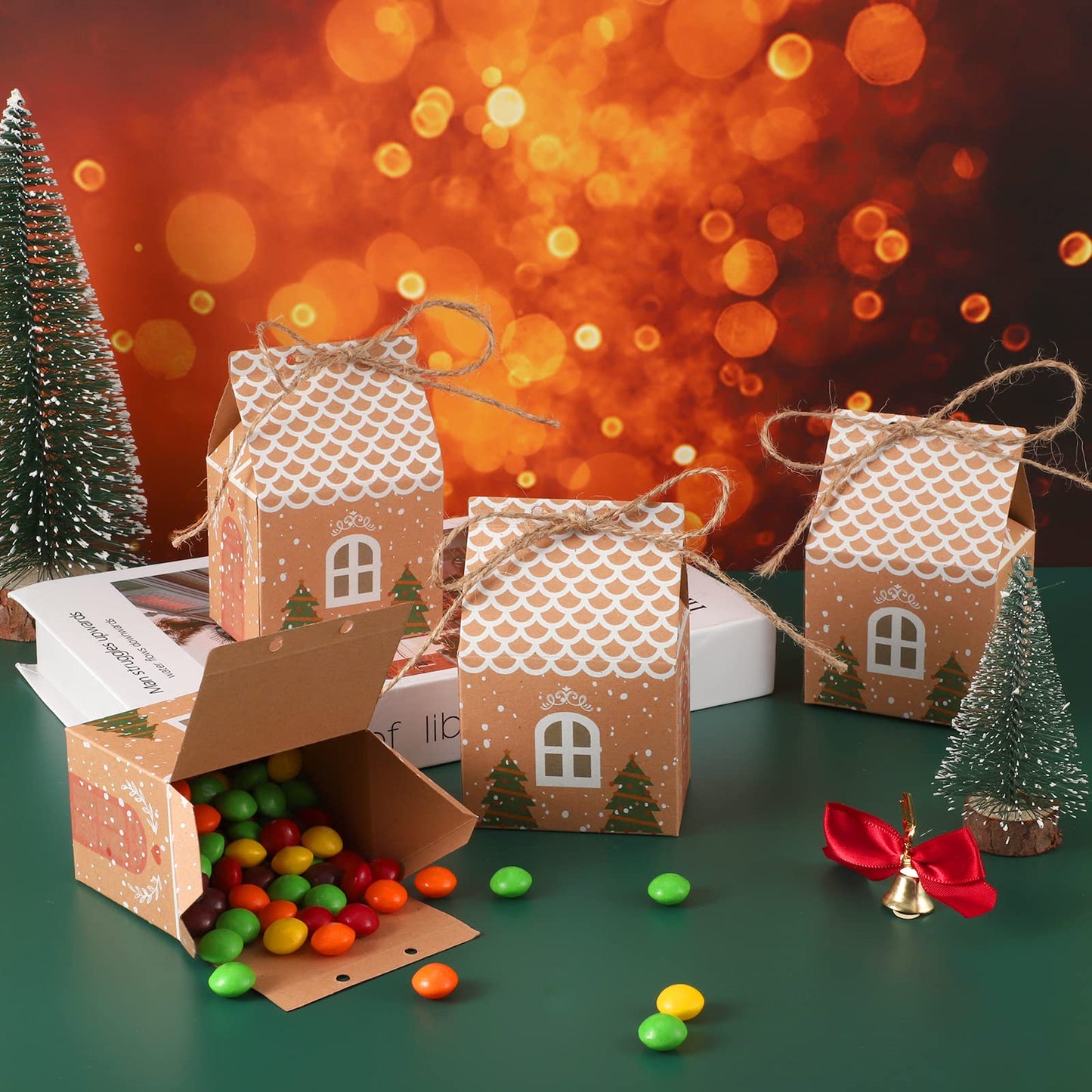 BESARME 36 Pieces Mini Christmas Party Favor Boxes Gift Bags, Small Gift Boxes Xmas Treats Party Favors Stocking Stuffers
