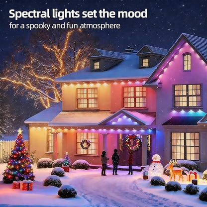 Permanent Outdoor RGB Lights with IP67 Waterproof,Smart Outdoor String Lights Remote Control, Eaves Lights with App, Daily and Accent Lighting (300ft)
