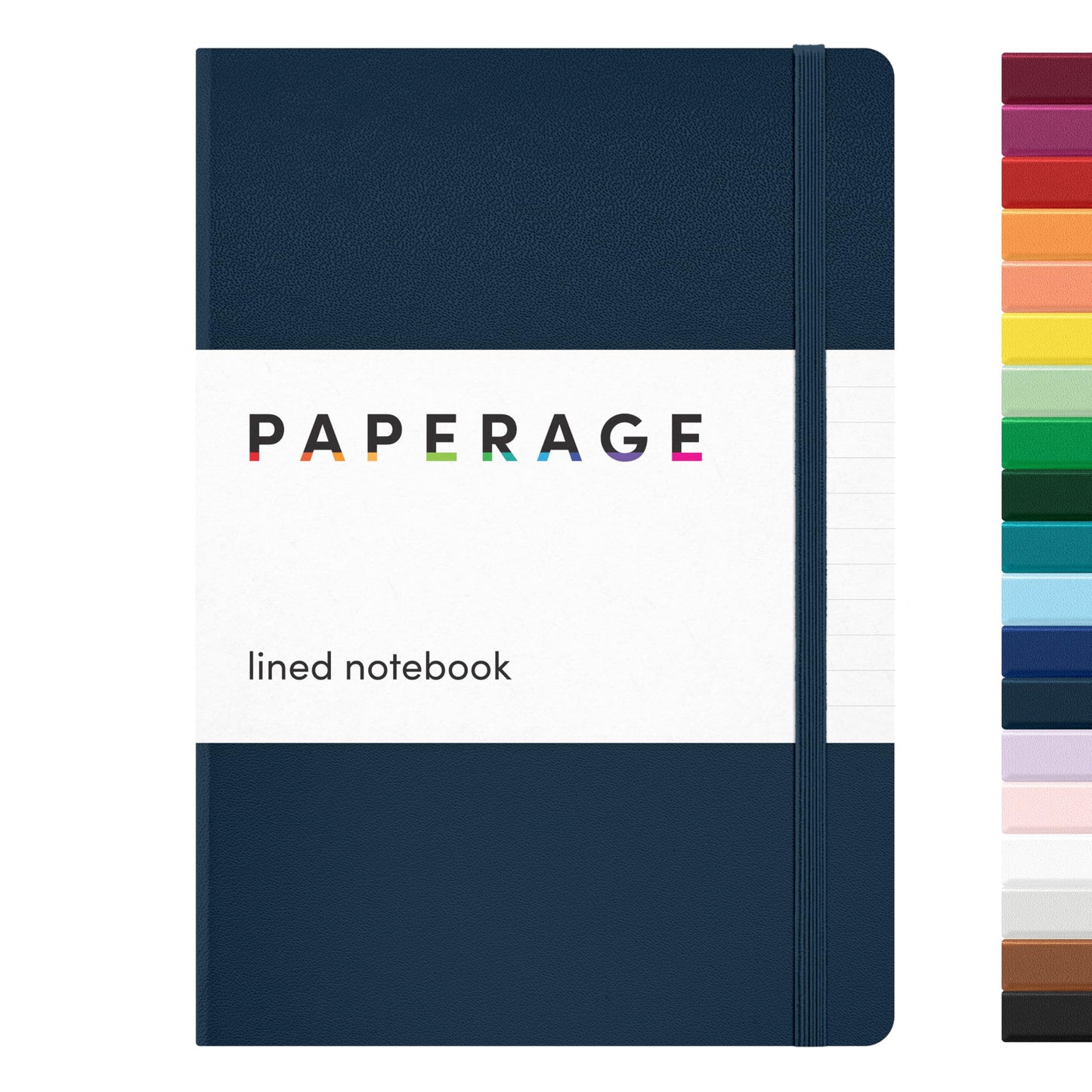 PAPERAGE Lined Journal Notebook, (Navy), 160 Pages, Medium 5.6 in x 8 in - 100 GSM Thick Paper – Hardcover Journaling Notebook for Work, School & Note Taking