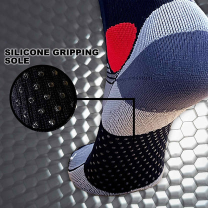 Pure Athlete Lifting Socks- Weightlifting Shin Guards, Deadlift Protector Compression Sock for Cross Training & Weightlift (Black/Red, Large)