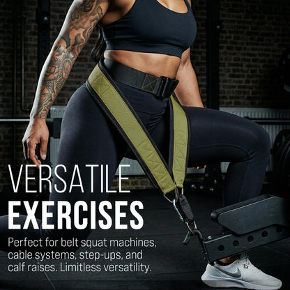 LSGCHAMA Belt for Belt Squats, Rack Attachment and Squat Machine,Heavy Duty Dip Belt Weighted Pull Up Belt for Workout