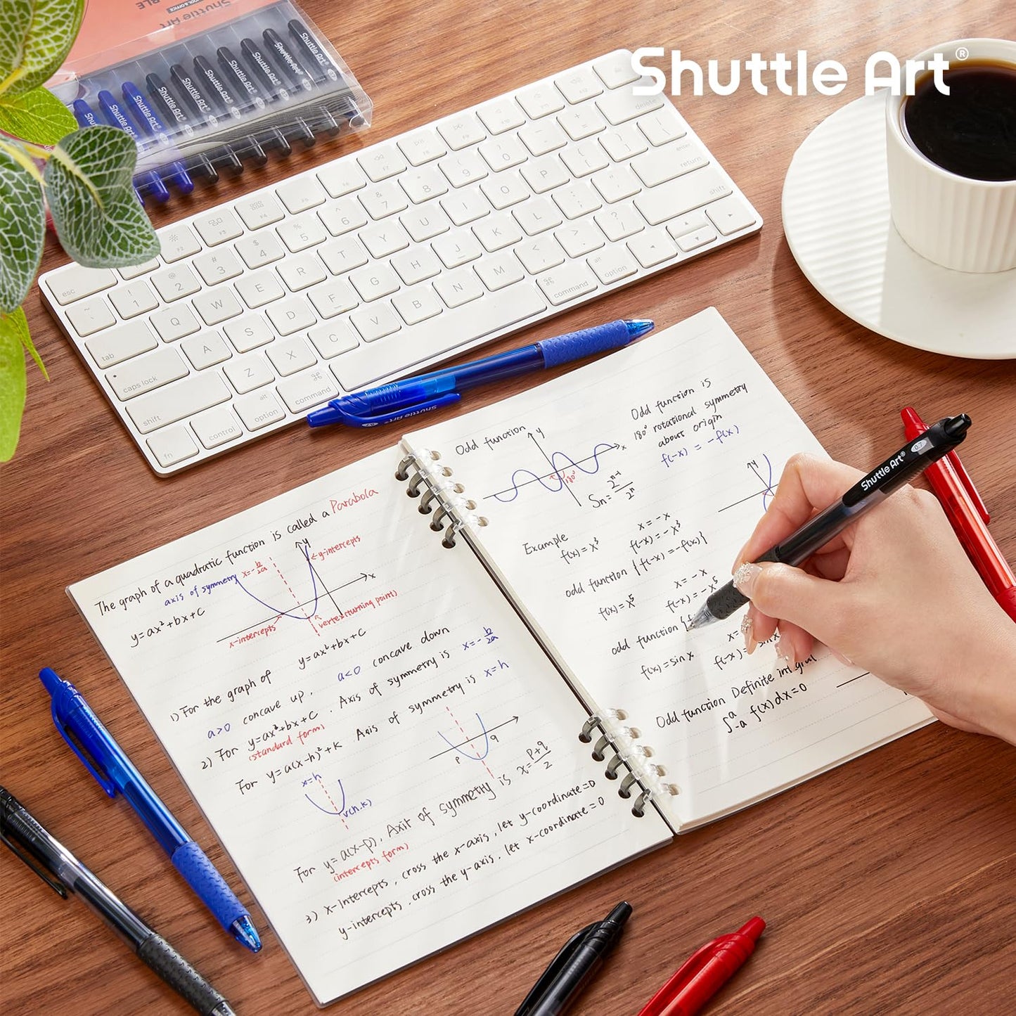 Shuttle Art Retractable Gel Pens, 20 Pack 0.7mm Medium Point Rollerball 10 Black 5 Red 5 Blue Ink Pens Smooth Writing with Comfortable Grip for Writing Journaling Taking Notes Office School Home