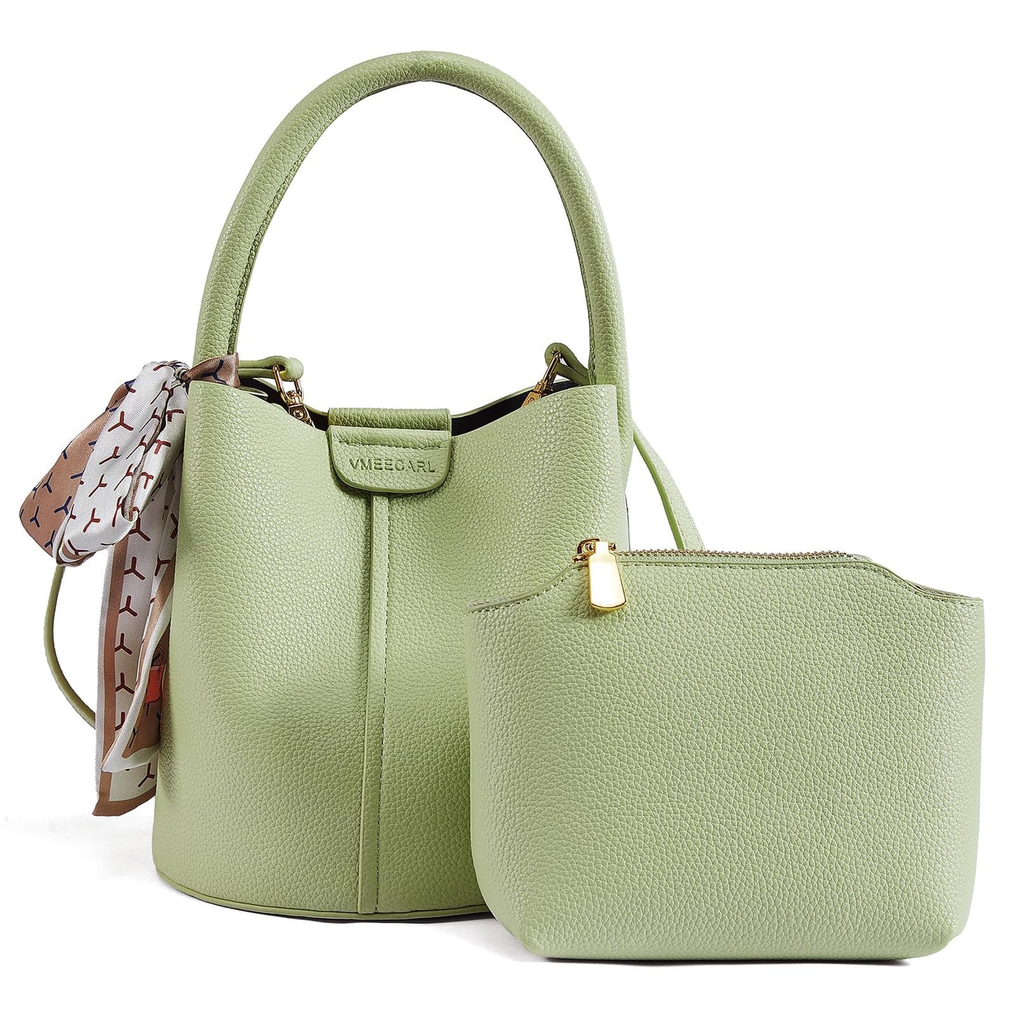 Mini Bucket Bags for Women, Vegan Leather Small Crossbody Purse with Removable Straps Trendy Top Handle Shoulder Straps