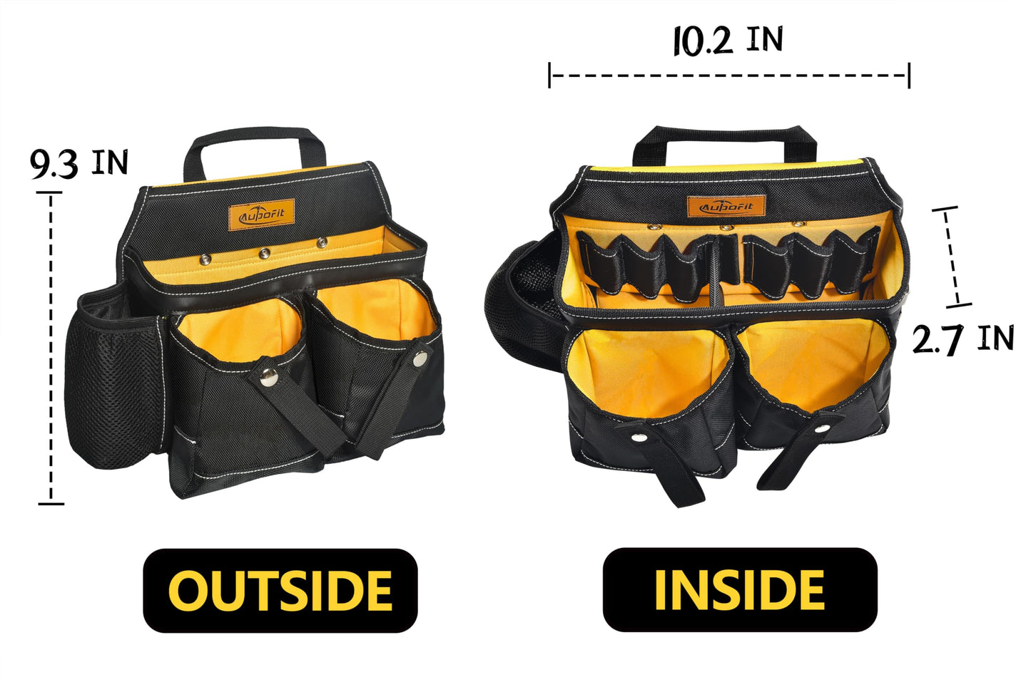 Aupofit 7-Piece Professional Tool Belt Rig with Comfort Suspenders