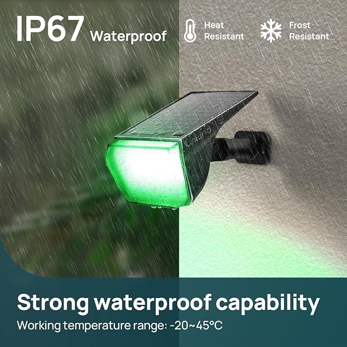 Linkind RGB Solar Christmas Lights Outdoor Spotlights IP67 Waterproof 10 Lighting Modes Solar Color Changing Lights Outdoor for Yard Garden Landscape Christmas Decorations (Multicolor, 6 Pack)