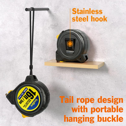 Tape Measure 16 ft, 2 Pack Easy Read Measurement Tape, Self-Locking Measuring Tape Retractable 1-Inch Wide x 16 ft