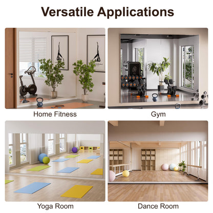 brisafe 2PCS 67"x28" Ultra-Light Wall Mirror for Home Gym & Yoga Studio, Shatterproof Full-Length Mirror with 0.04mm Nano Film, Easy Installation & Commercial Use (60% Insurance Savings)