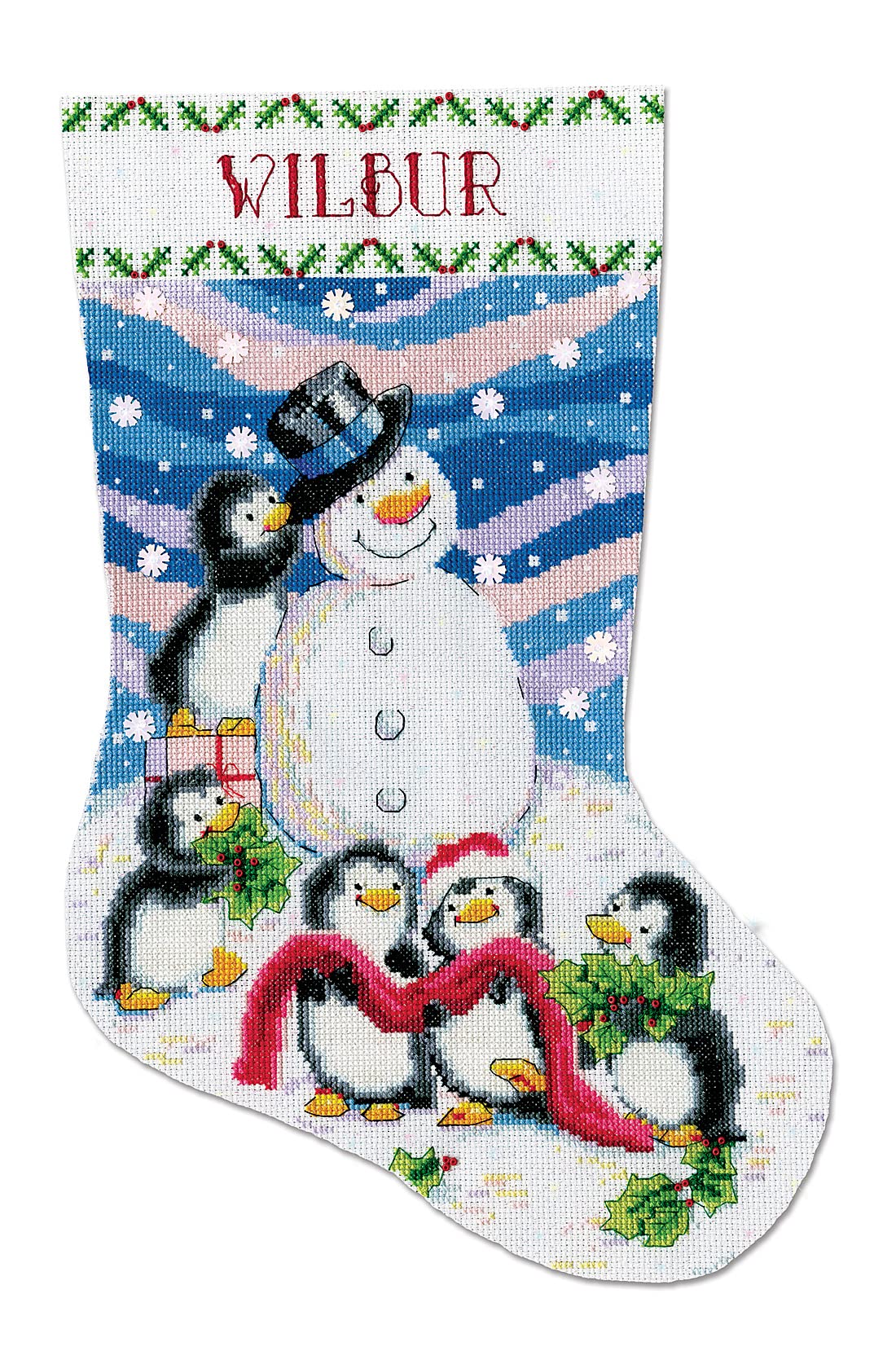 Design Works Crafts Dressing Frosty Counted Cross Stitch Stocking Kit, by The Yard