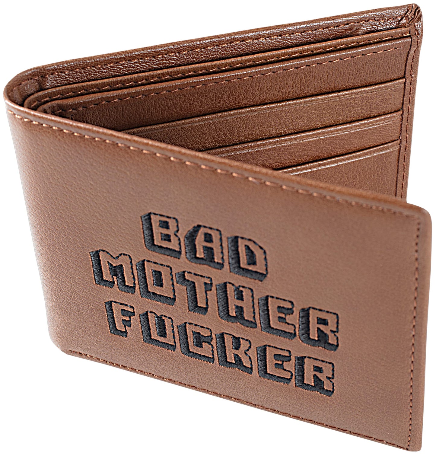 Miramax, LLC Officially Licensed Brown Embroidered Bad Mother Leather Wallet