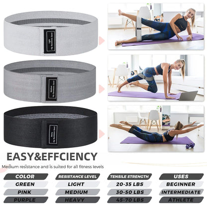 CroyVine Fabric Resistance Bands Set for Working Out,6 PC Non-Slip Exercise Booty Bands for Women & Men Leg and Glutes,Stretch Workout Bands for Home Gym Fitness,Yoga, Pilates,Stretching