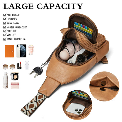 Sling Bag Crossbody Bags for Women Small Cross Body Bag Fanny Packs Chest Sling Purse for Daily Travel Leisure Sport