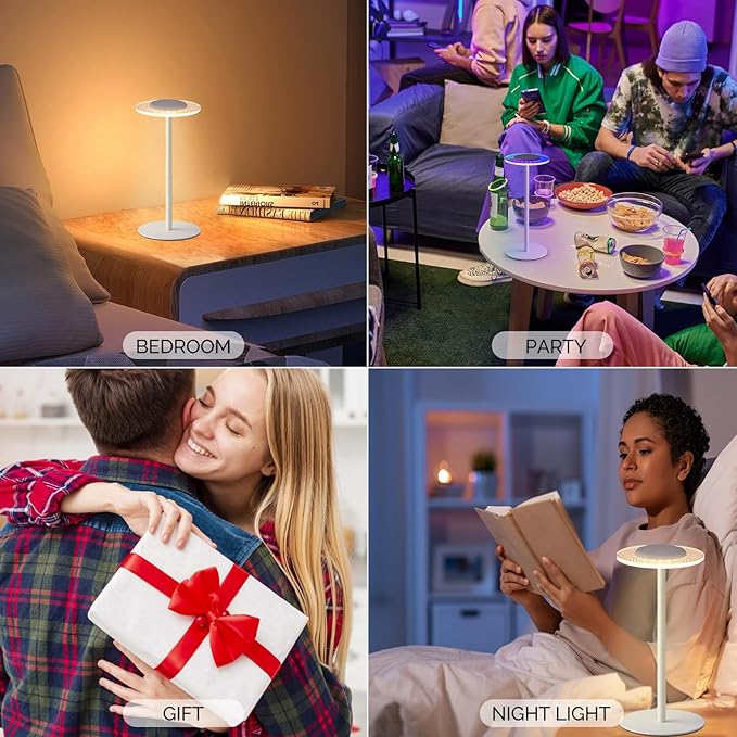 LOFTEK Cordless Table Lamps Set of 2, Rechargeable Table Lamp, Up to 55 Hrs Ultra-Long Battery Life, Eye-Friendly, Touch Dimming, Portable Wireless Ambient Lighting (White, 1 Pack)