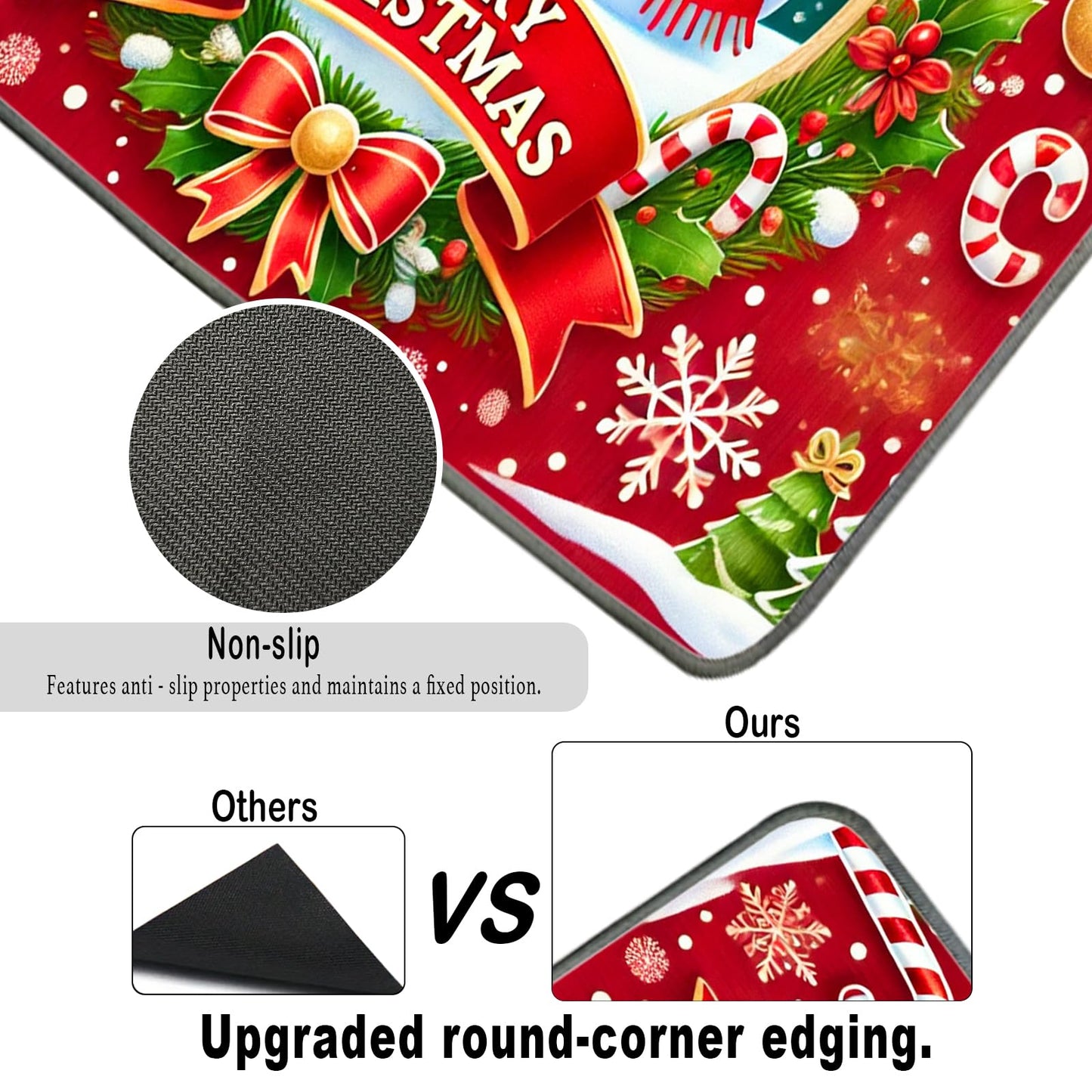 Nuxovilar Christmas Washer Dryer Dust Cover - Playful & Classic Festive Decor Protector for Laundry Room/Area/Space (YLU08112)