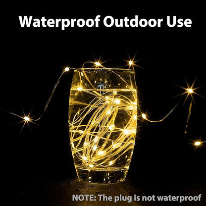 Warm White 328Ft Plug in Fairy Lights Silver Wire 1000 LEDs, 8 Modes, Waterproof, Remote - Controlled for Bedroom, Garden, Party, Christmas, Wedding & Birthday Decor, Indoor & Outdoor Use