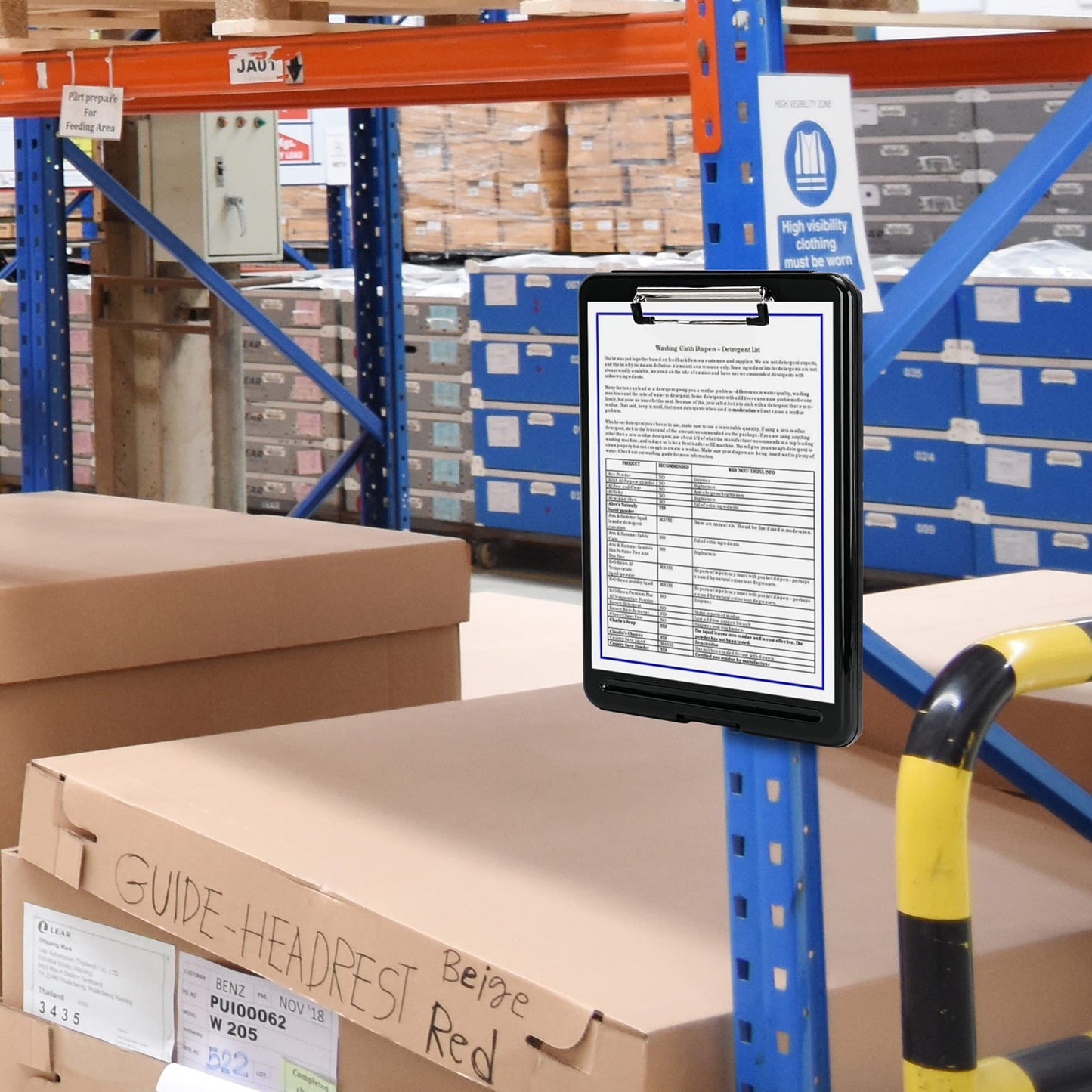 Amazon Basics Sturdy Plastic Storage Clipboard for School & Office Supplies, Lightweight, Black, 2-Pack