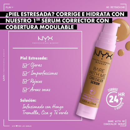 NYX PROFESSIONAL MAKEUP Bare With Me Concealer Serum, Concealer Makeup For Up To 24Hr Hydration - Beige