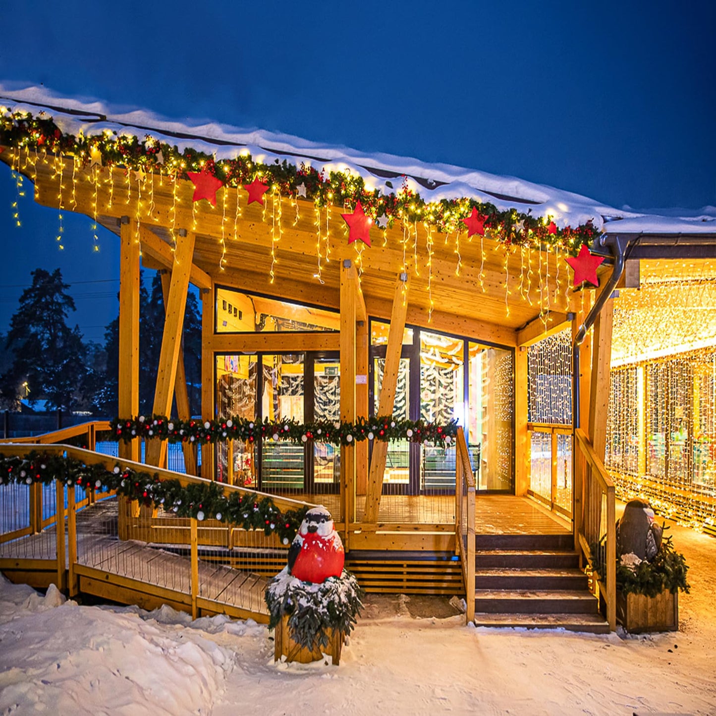 Icicle Christmas Lights Outdoor, 33ft 400 LED Icicle Lights for Outside, Plug in Twinkle Lights Indoor with 8 Modes Timer Waterproof for House Holiday Decor Wedding Christmas Decorations (Warm White)