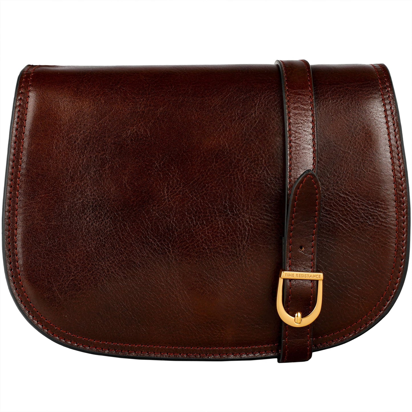 Time Resistance Leather Crossbody Bag for Women - Shoulder Messenger Purse (Brown) - Gift Box Included