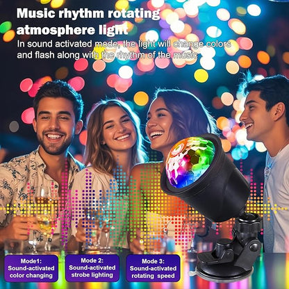 Rechargeable Disco Ball Lights Party Lights, Disco Ball Light Strobe Light Sound Activated LED Light Multicolor for Kids Home Car Room Dance Birthday Karaoke Halloween Christmas Club -2 Packs