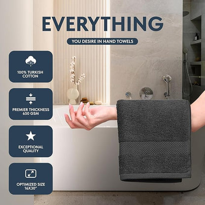 White Classic Luxury Charcoal Hand Towels