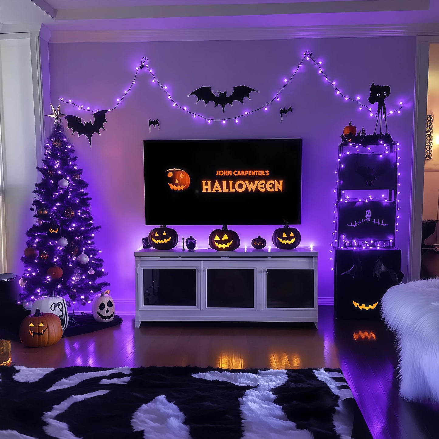 JMEXSUSS 200 LED 66ft Purple Christmas Lights, Connectable Purple String Lights Plug in, 8 Modes Outdoor Christmas Light for Tree Outside Indoor Patio Party Ceiling Room Xmas Decor