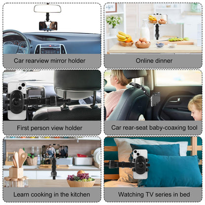 Rotatogrip Phone Holder, 360 Degree Rotatable Rotato Grip Cell Phone Holder Multifunctional Rearview Mirror Phone Holder Car Phone Holder for Car