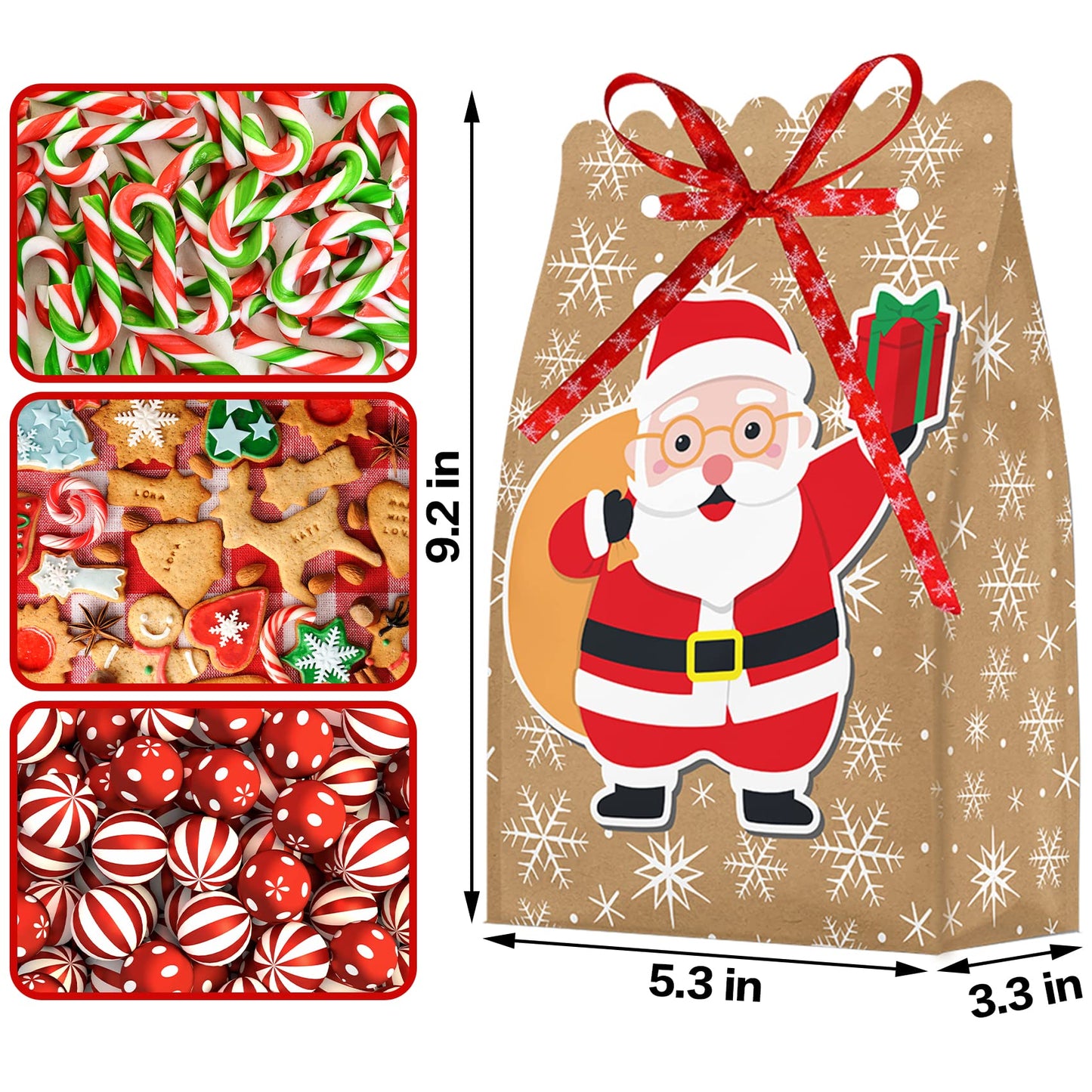 Joyful Start 18PCS Christmas Goodie Bags - Small Bags for Gifts - Bulk Small Size