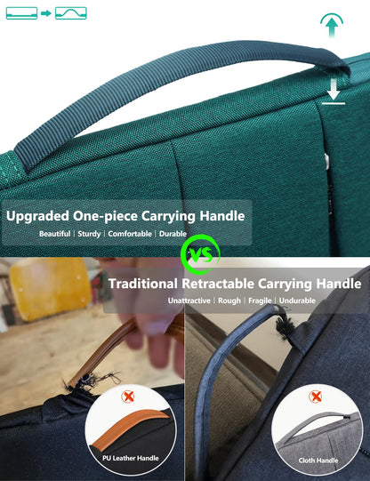 HYZUO 17-17.3 Inch Laptop Sleeve Bag Briefcase for 17" 17.3" HP/Dell/Lenovo/ASUS/LG/MSI Gaming Laptop/Razer Blade 17/18, Men Women NoteBook Protective Case Bag, Dark Green