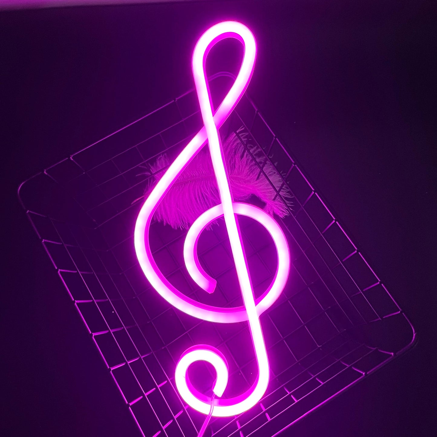ENUOLI Neon Signs,Music Note Shaped Neon Lights LED Decor Night Light Wall Bedside Decor Battery/USB Operated Creative Lighting for Christmas,Wedding,Birthday Gift,Pub,Kids Room,Living Room(Pink)