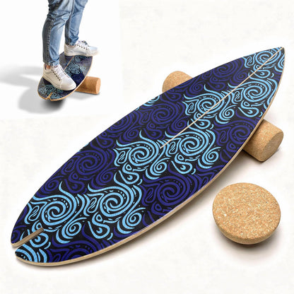 BOLUDON 2026 NEW｜29" Surf Balance Board for Kids & Adults｜MAX. 350lbs Balance Boards with Cork Roller & Half Ball｜0.6" Wobble Board Trainer from Beginner to Advanced｜Wooden Slack Board