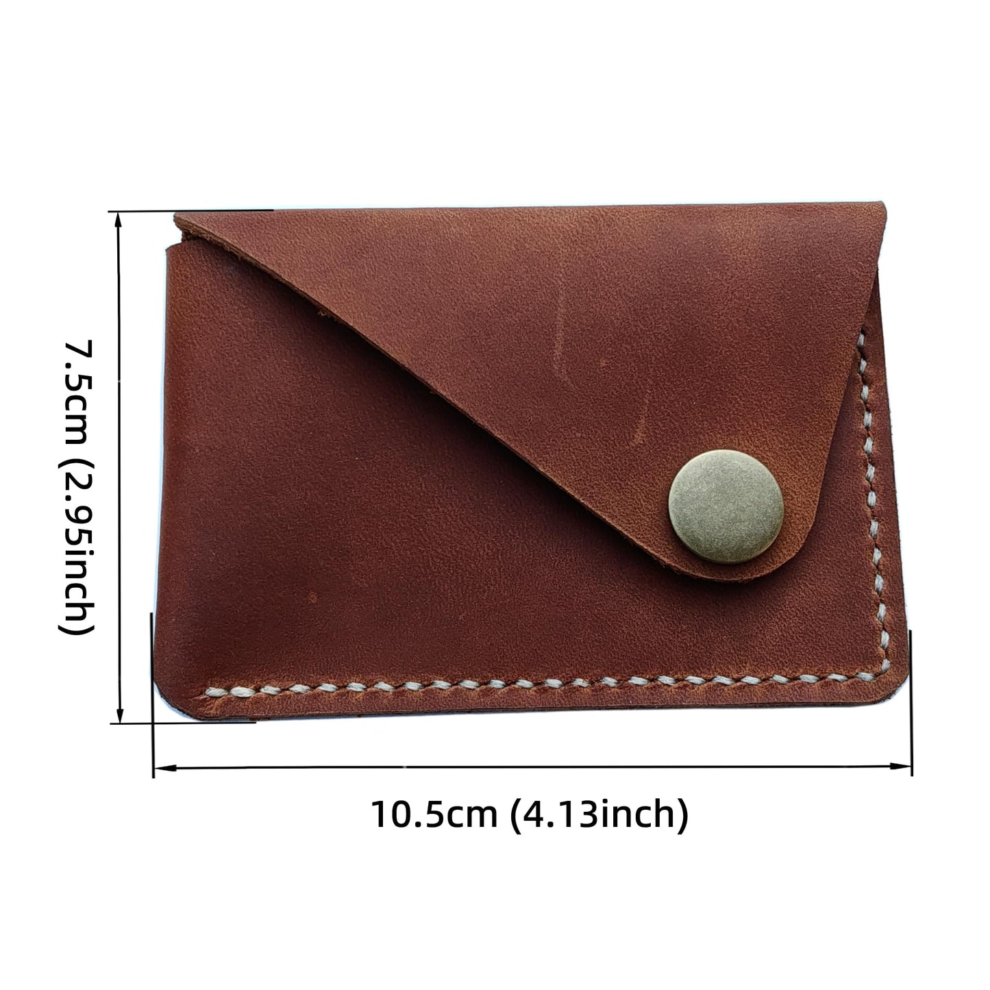 Handmade Leather Business Card Holder, Credit Card Wallet for Men and Women (Brown)