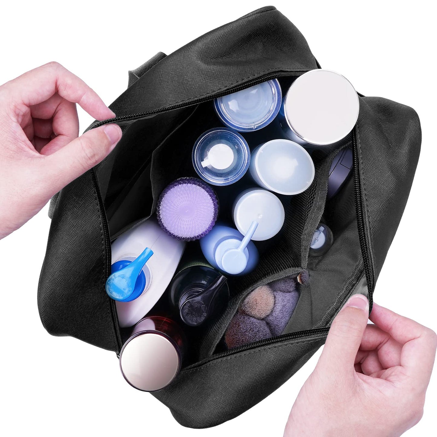 Full Size Toiletry Bag Women Large Cosmetic Bag Travel Makeup Bag Organizer Medicine Bag for Toiletries Essentials Accessories (Large, Black)