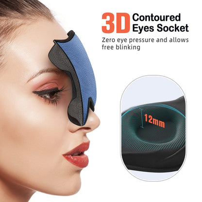 LitBear Sleep Mask for Side Sleeper Women Men, Eye Mask for Sleeping Light Blocking, 3D Contoured Cup Sleeping Mask, Soft Breathable Sleep Eye Mask with Adjustable Elastic Strap for Travel