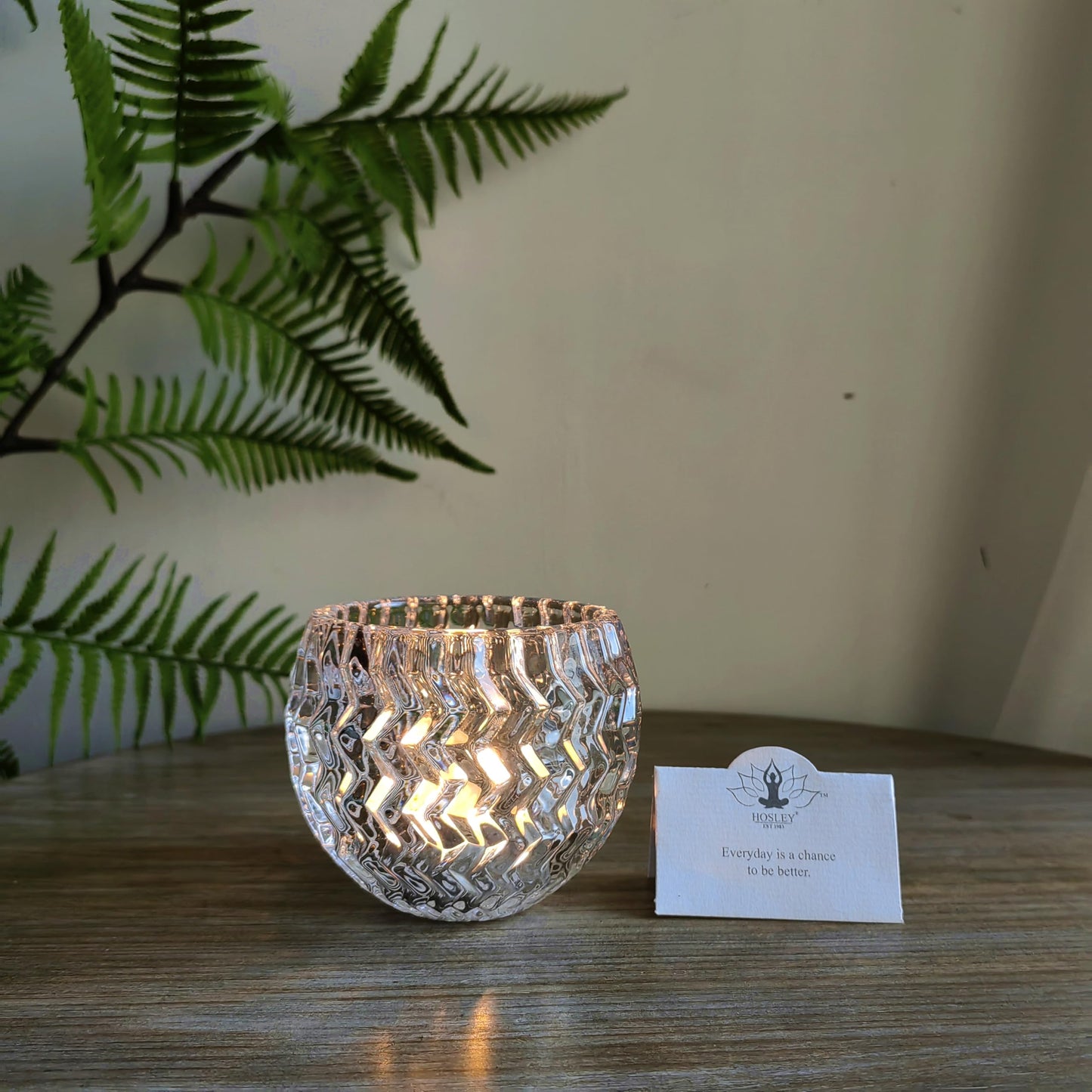 Hosley Set of 4 Clear Glass Tealight Candle Holder 3.78 Inch Diameter. Ideal Gift for Wedding Party Favor Spa Home Bridal Reiki Meditation.