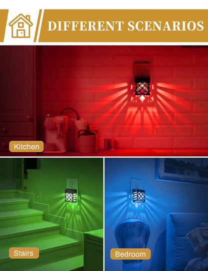 Night Light, Nights Lights Plug Into Wall [2 Pack], Plug in Night-Light, Nightlight, Dusk to Dawn Sensor, Adjustable Brightness Nightlights for Bathroom, Hallway, Stairway, Soft White