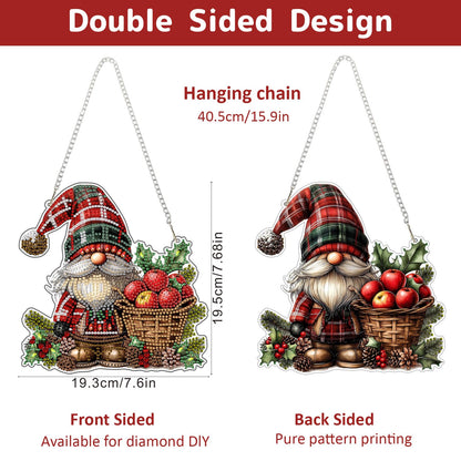 Genius maker Christmas Diamond Art Hanging Kits for Adults, Gnome Diamond Painting Pendant Kits, DIY Acrylic 5D Special Shaped Crystal Diamonds Gem Art Painting Ornament for Home Wall Decor Gift