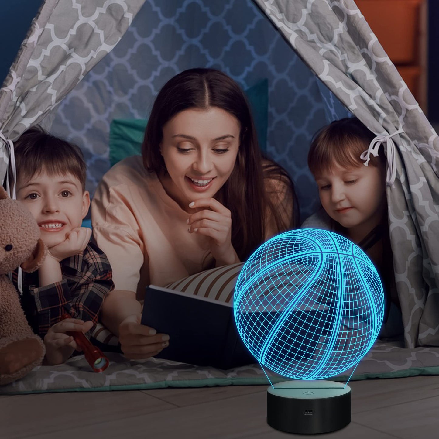 Lampeez Basketball Night Light Kids 3D Optical Illusion Lamp with 16 Colors Changing Remote Control Birthday Xmas Valentine Gifts Idea for Sport Fan Boys Girls