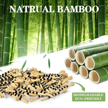Seticek Natrual Wooden 2-3/4" Golf Tees 100 Pack,Biodegradable Bamboo Golf Tees,More Sturdy and Stable,Natural Color