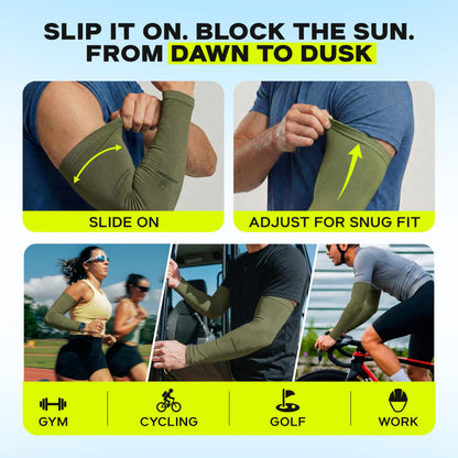 ARMORAY Arm Sleeves for Men - Arm Compression Sleeve - Arm Sleeves for Women - Sleeves to Cover Arms for Women & Men - Sun Sleeves for Golf & Other Outdoor Activities - Tattoo Sleeve Cover