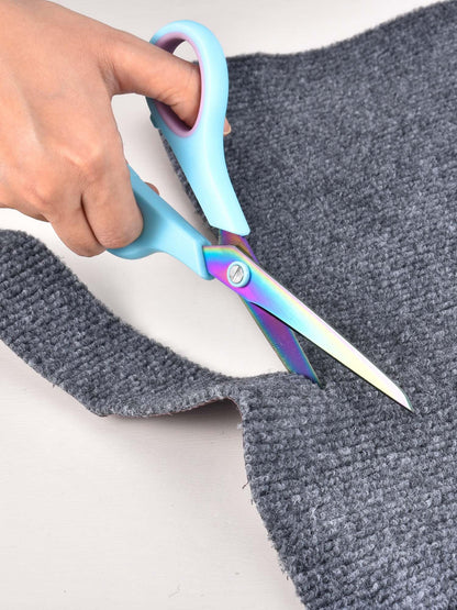 SnipStation 8.5" Multipurpose Office Scissors Heavy Duty, Titanium Coating Sharp Blades, Ergonomic Semi-Soft Rubber Grip, Scissors All Purpose for Sewing, School, Fabric, Art Craft Supplies, 3-Pack