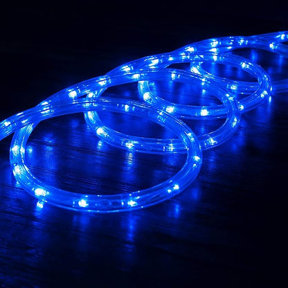 WYZworks 1656LEDs 150ft LED Outside Rope Lights, Outdoor ETL Certified Waterproof Permanent 360 Degree Light Emitting, Flexible Tube, Connectable, Christmas Palm Tree Exterior Landscape, Blue