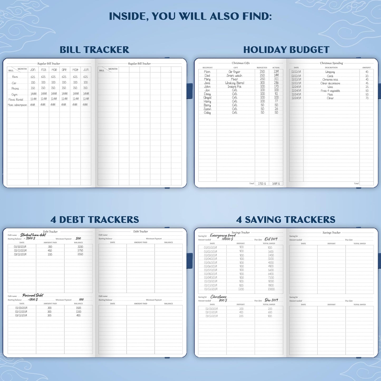 Legend Budget Planner – Financial Organizer Book. Money Account & Expense Tracker Notebook Journal for Household Monthly Budgeting (Mystic Blue)
