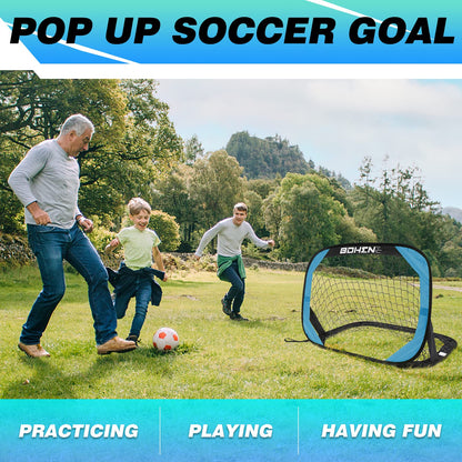 BOHEN Pop Up Soccer Goals for Kids-Foldable Portable Soccer Net for Outdoor Indoor Backyard Beach