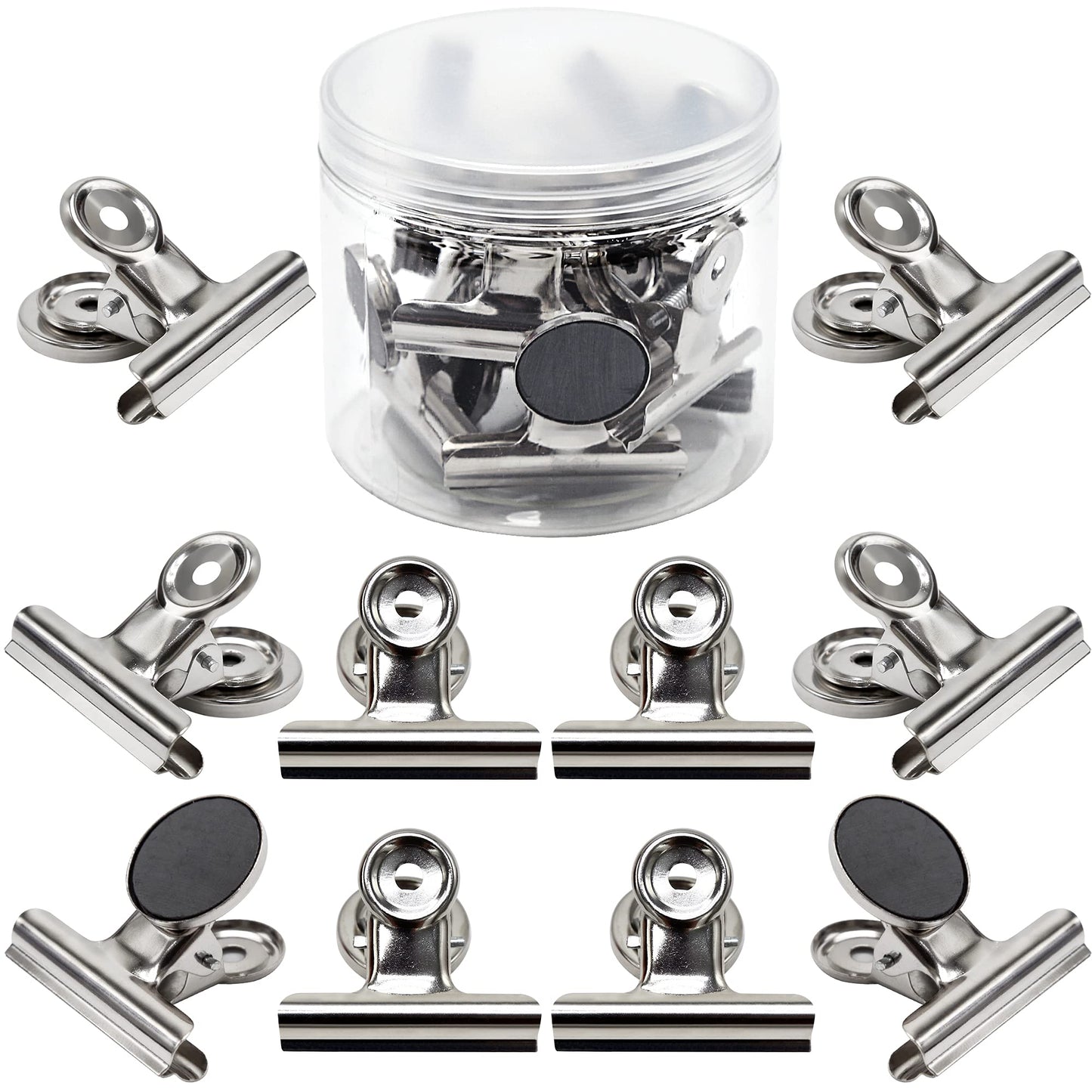 Magnetic Clips 2 inch, Heavy Duty Magnet Metal Clips for Refrigerator, 10 Pack Strong Magnet Clip for Cruise Cabins, Whiteboard, Fridge, Classroom